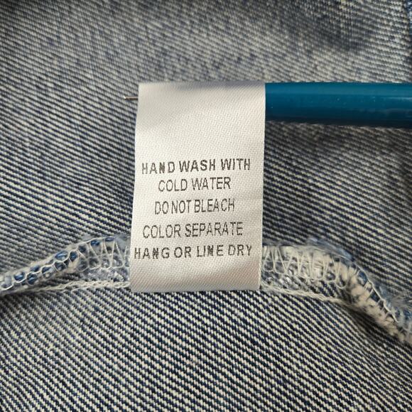 NWOT Cloud Ten Denim Overall Mini Dress Wide Adjustable Straps size Small (2-4) - Picture 12 of 16